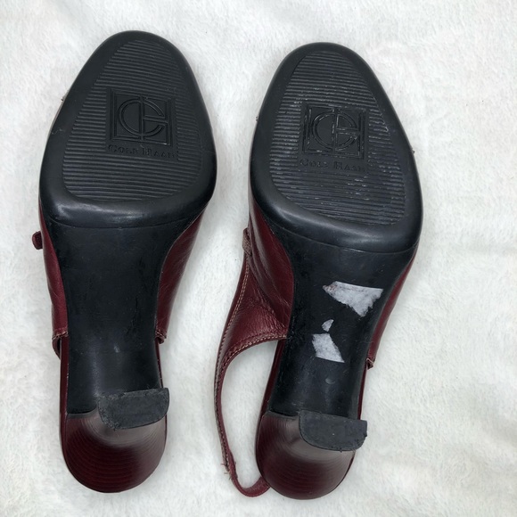 Cole Haan Mary Jane Red Slingback Heels Size 6 - Picture 6 of 8